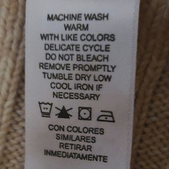 Liz Claiborne Villager Sport Rolled Neck Cotton Pullover Sweater Tan Beige - Picture 7 of 7